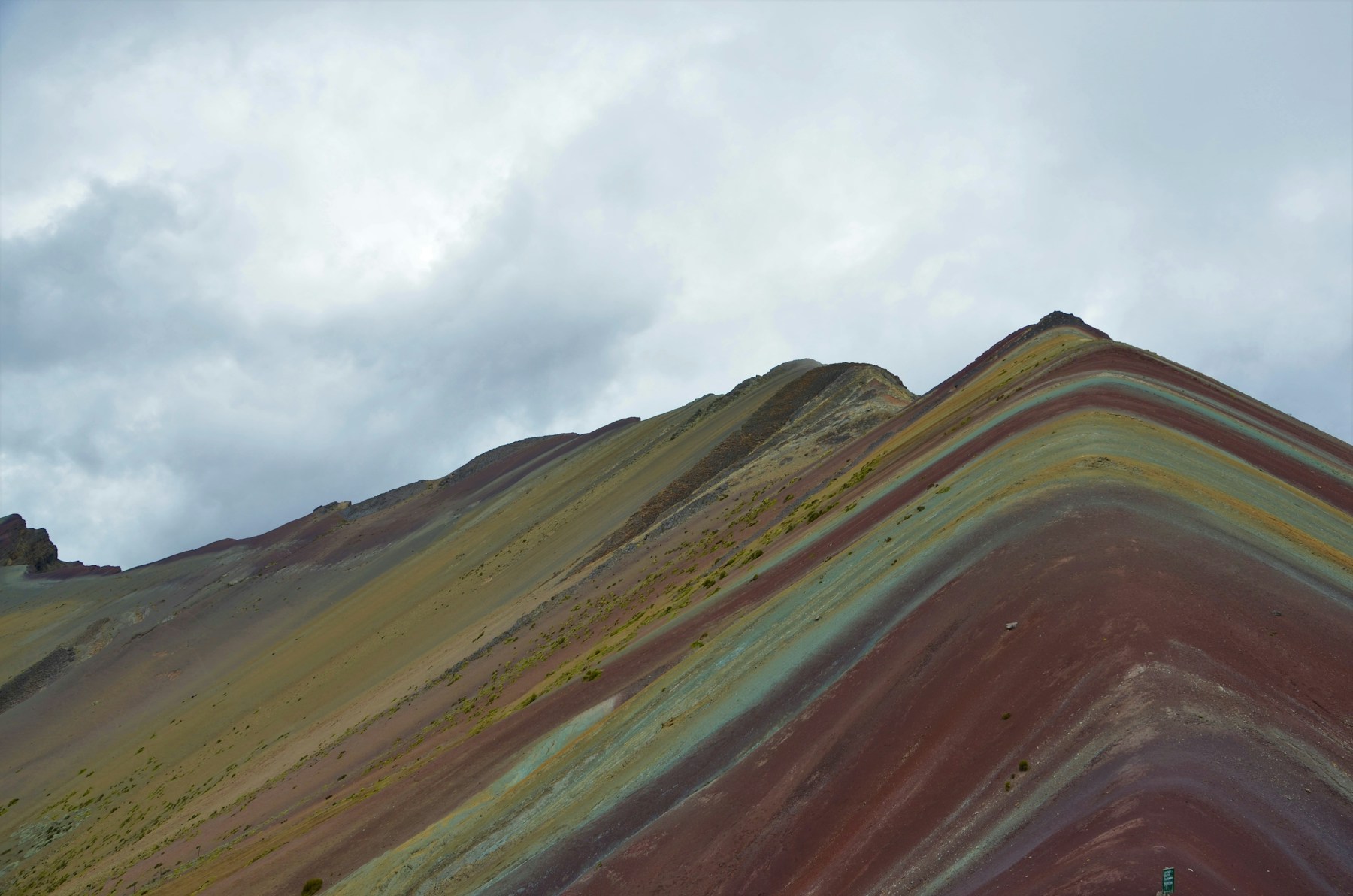 Layered colors across the Rainbow Mountain hillside