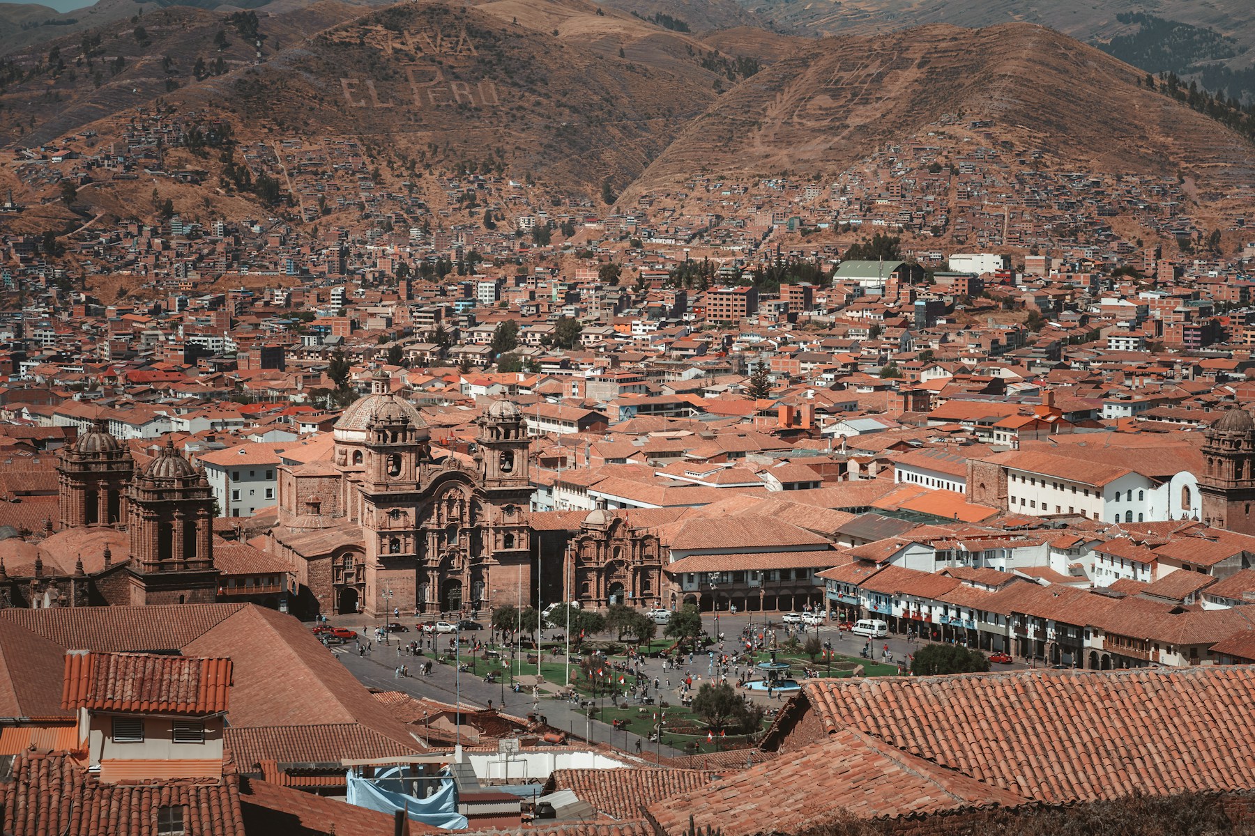 Cusco and the Plaza de Armas from above